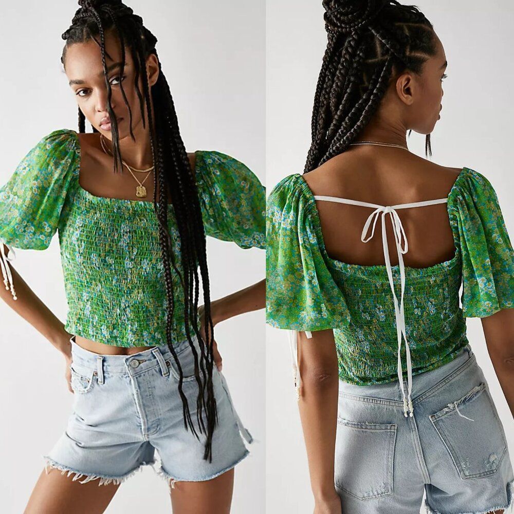 Free People Back On Top in Green Size Small NWOT $98